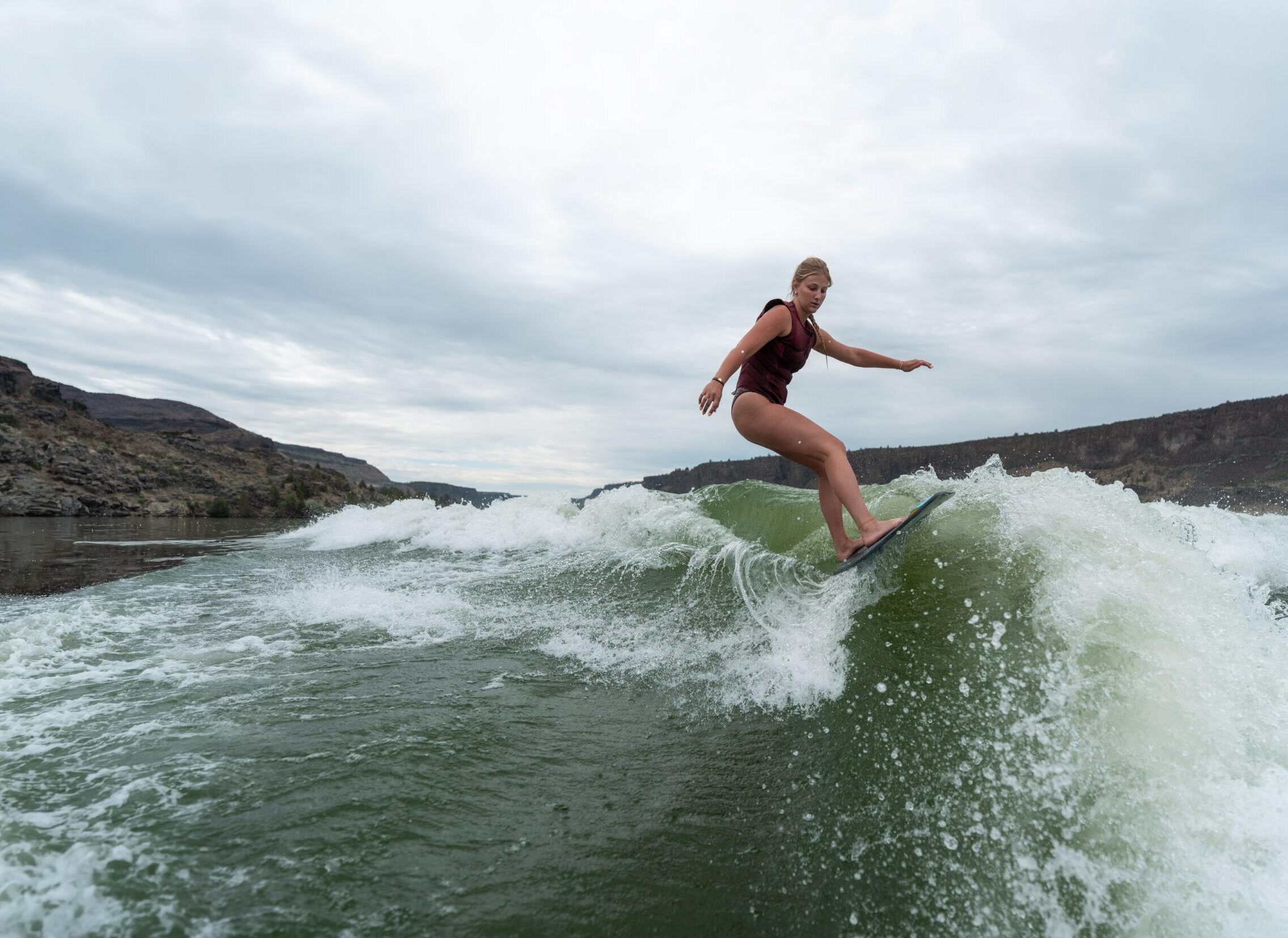 Surfing at Lake Billy Chinook